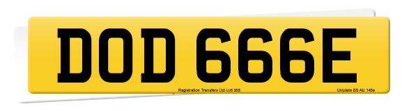 Registration number DOD 666E